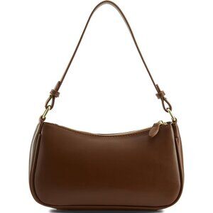 💫 Pugtay Clutch Purse Women Brown 2 Removable Strap Zipper Closure Shoulder Bag